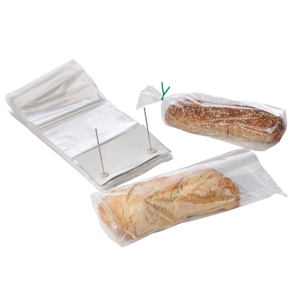 Choice 8" x 3" x 22" 1 Mil Clear Gusseted Polypropylene Bread Bag on Wicket Dispenser - 1,000/Case