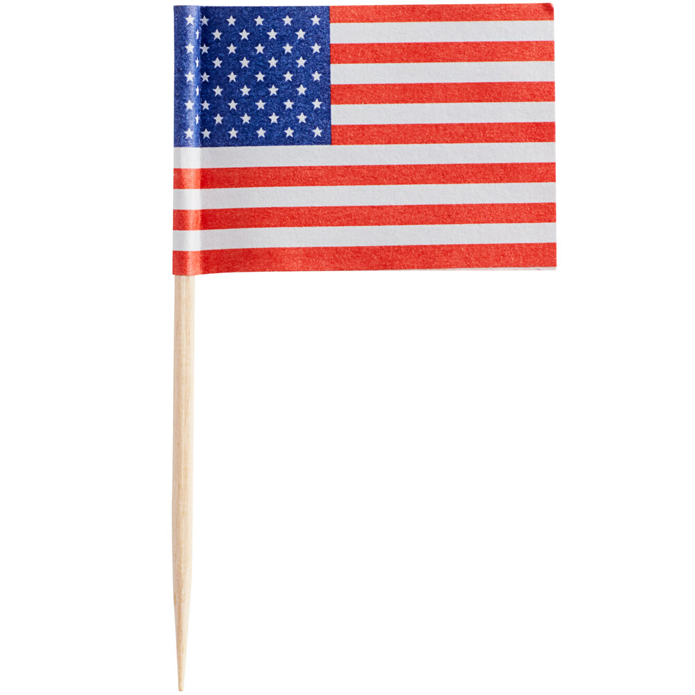 Choice 2 1/2" American Flag Food Pick - 1,000/Case