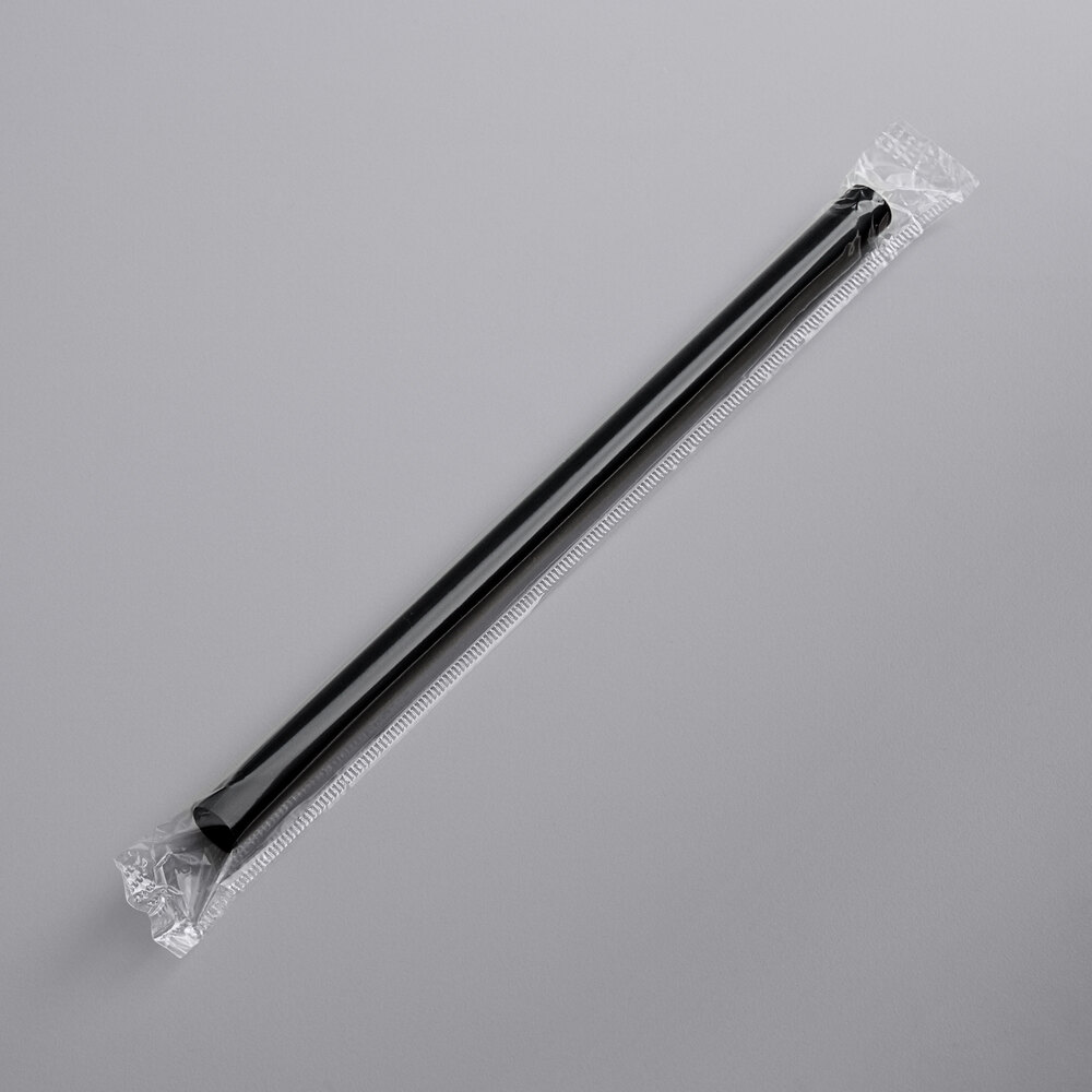 Choice 8 1/2" Colossal Black Wrapped Straw  - 1,600/Case