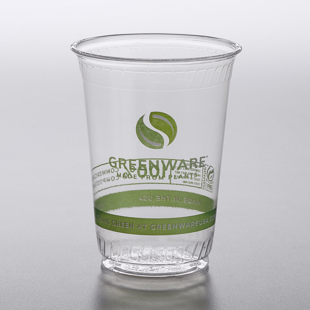 Fabri-Kal GC10 Greenware 10 oz. Compostable Printed Plastic Cold Cup - 1,000/Case