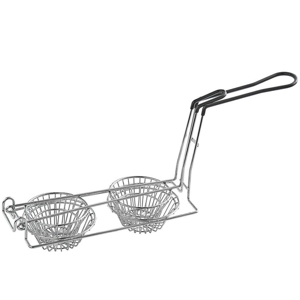 Choice 6" Tortilla Double Taco Cup Fry Basket