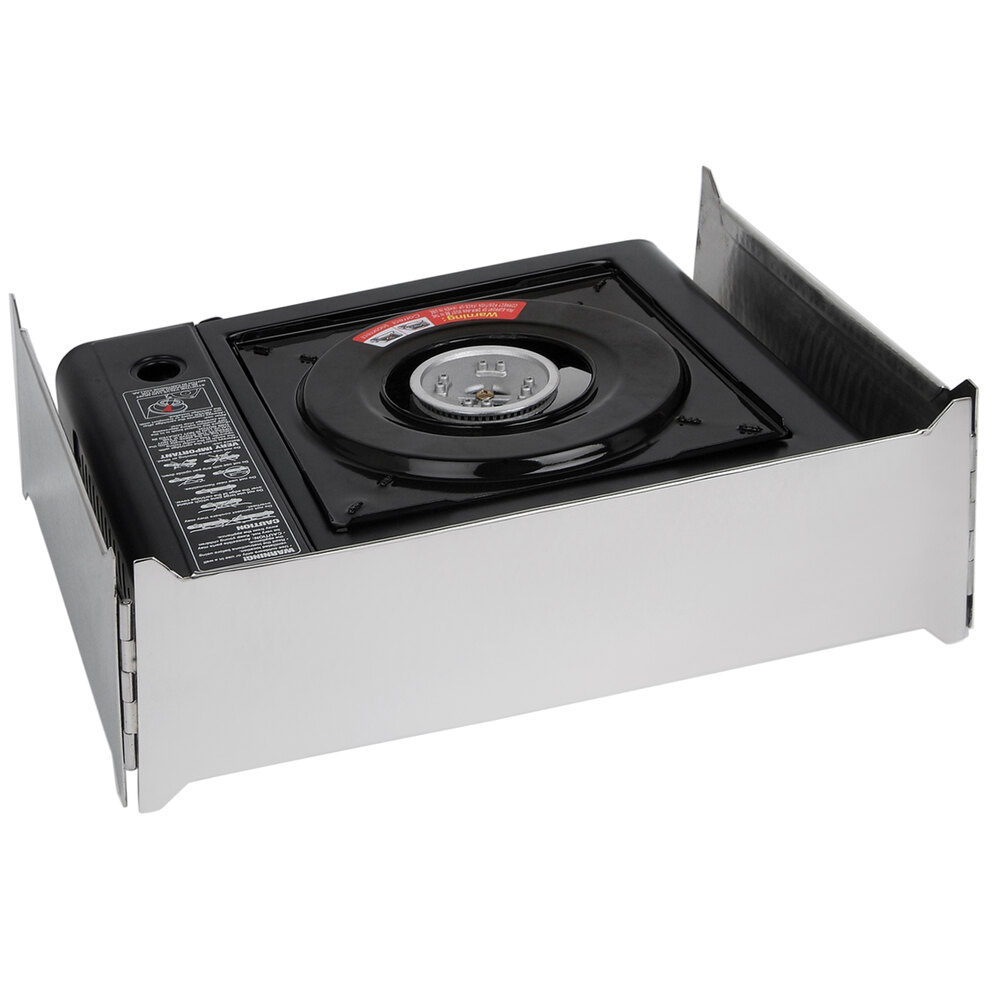 Eastern Tabletop 3261H Hammered Stainless Steel Fold-Away Butane Stove Cover-Up