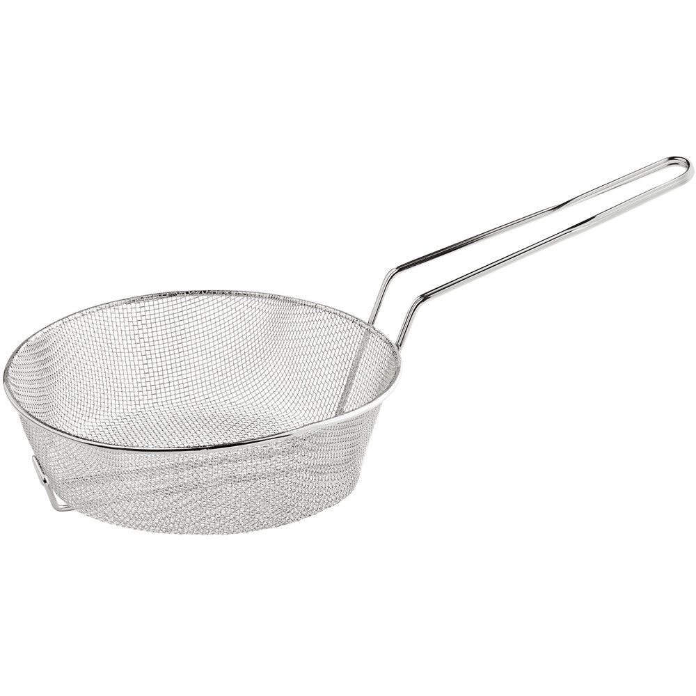Choice 10" Round Nickel-Plated Fine Mesh Culinary Basket
