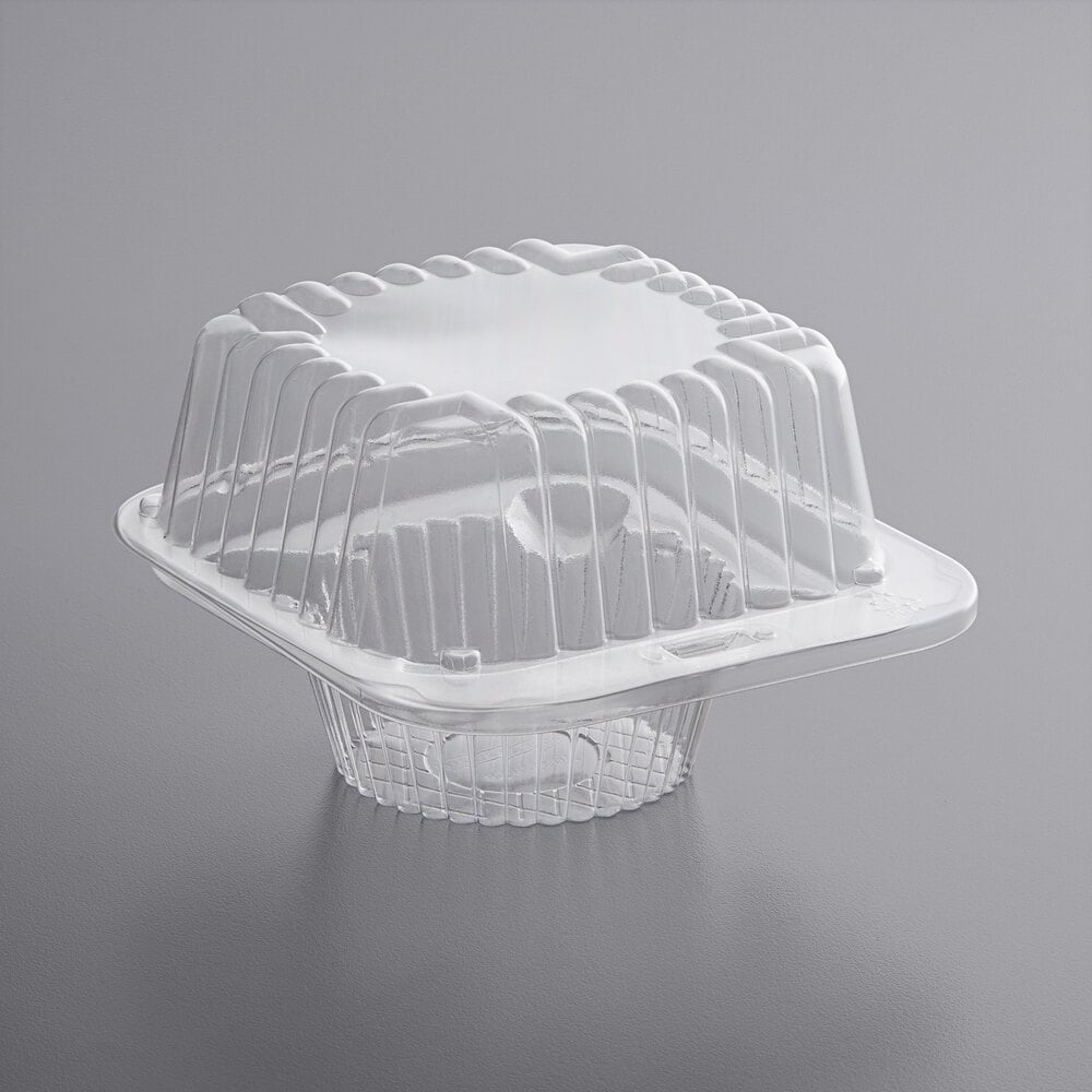 Choice 1-Compartment Clear PET Plastic Cupcake / Muffin Container - 400/Case