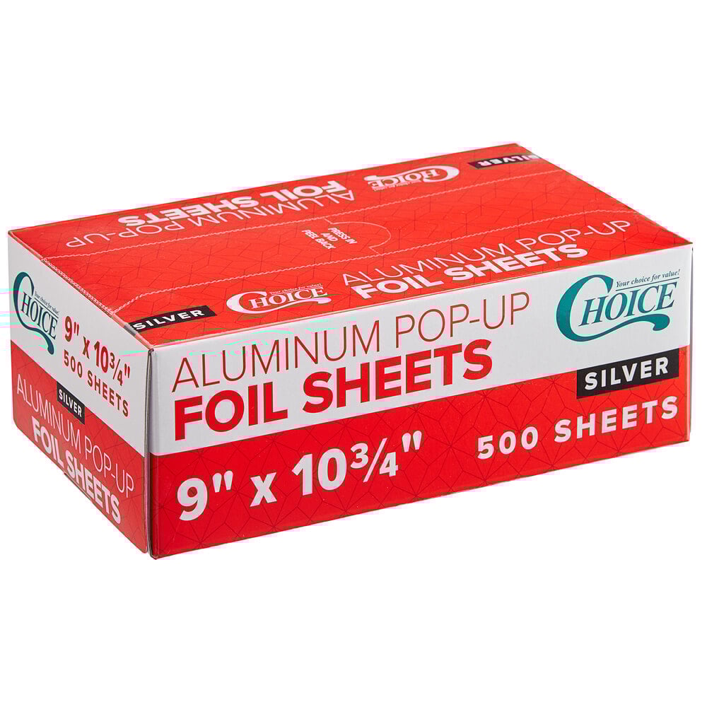 Choice 9" x 10 3/4" Food Service Interfolded Pop-Up Foil Sheets - 3,000/Case