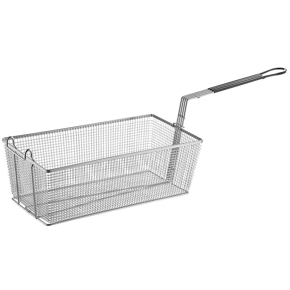 17 1/2" x 9 1/4" x 6 1/4" Fryer Basket with Front Hook