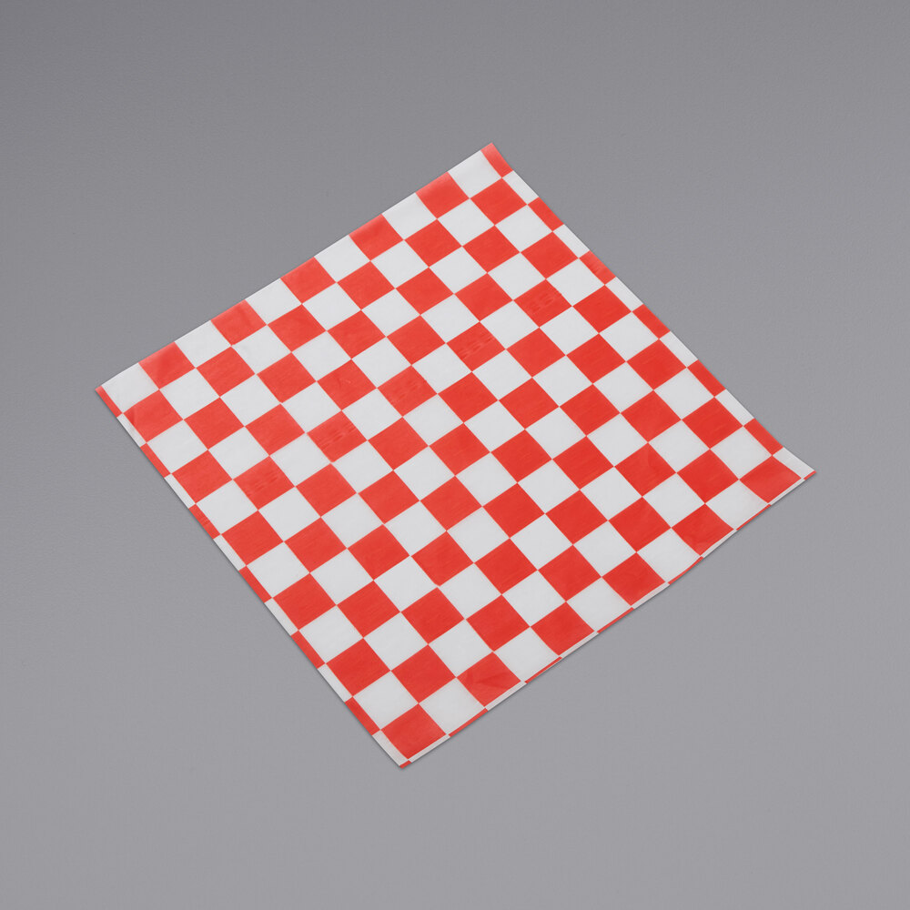 American Metalcraft PPCH3R 12" x 12" Red Check Basket Liner / Deli Wrap Paper - 1,000/Pack
