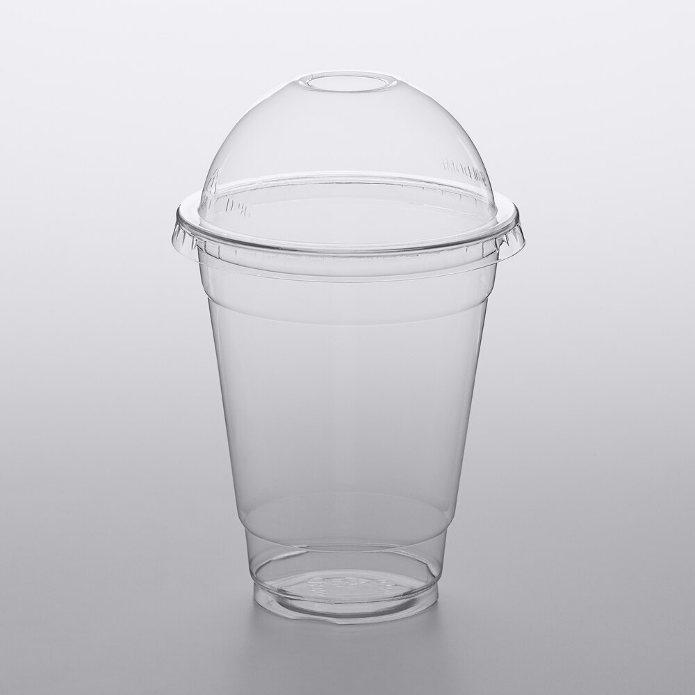 Choice 12 oz. Clear PET Plastic Cold Cup with Dome Lid - 50/Pack