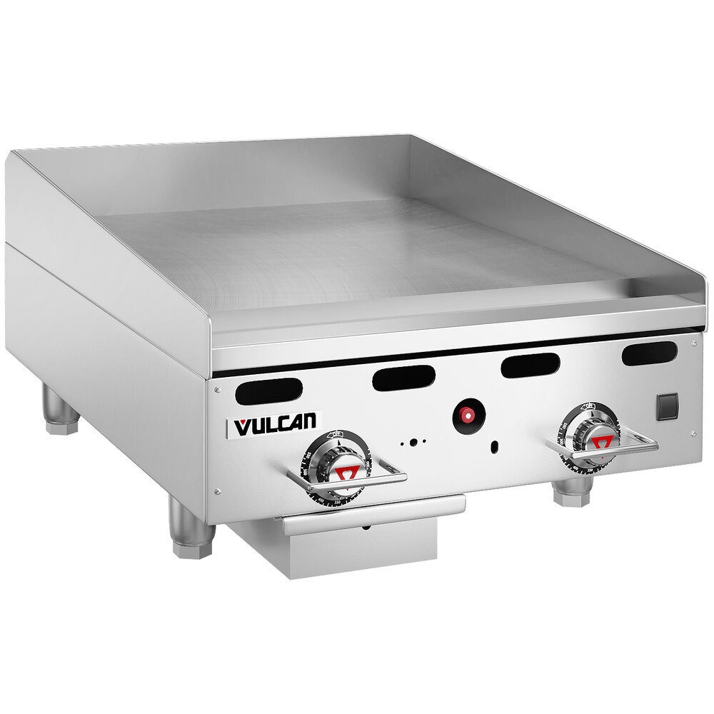 Vulcan MSA24-101 24" Countertop Natural Gas Griddle with Snap Action Thermostatic Controls - 54,000 BTU