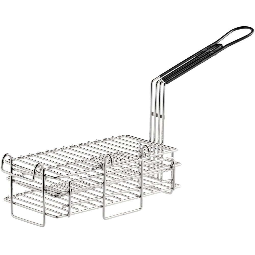 Choice 12 1/2" x 6 5/8" x 4 5/8" 2-Level Burrito / Chimichanga Fryer Basket with Front and Left Hook