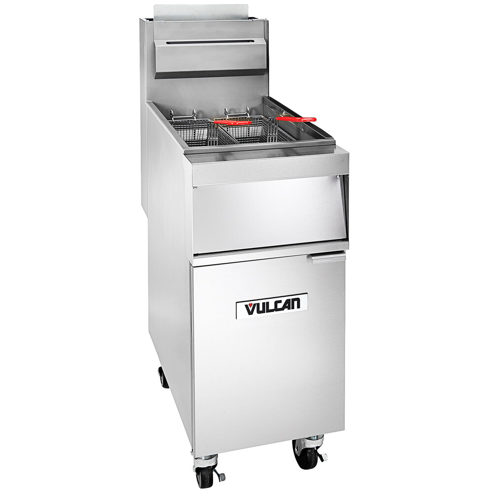 Vulcan 1GR45M-2 45-50 lb. Liquid Propane Floor Fryer - 120,000 BTU
