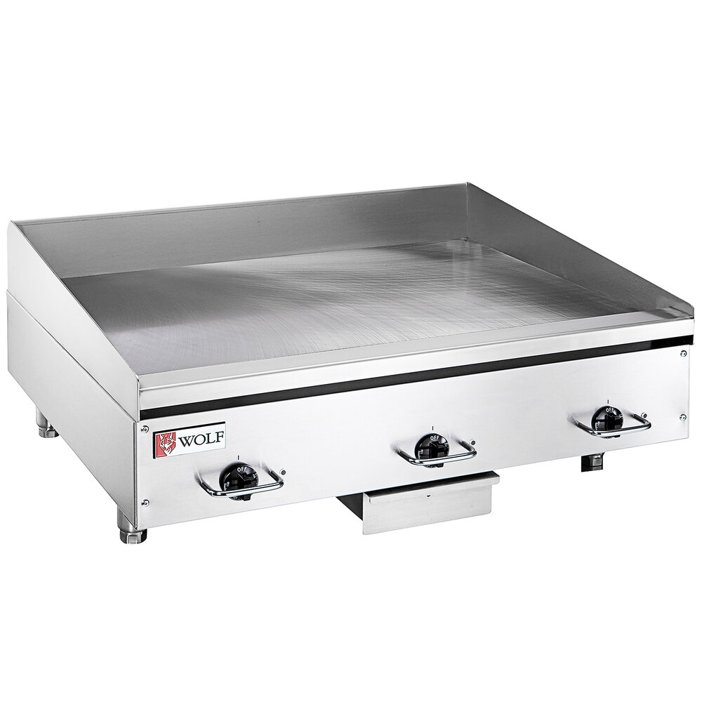 Wolf by Vulcan WEG36E-480/3 36" Electric Countertop Griddle with Thermostatic Controls - 480V, 3 Phase, 16.2 kW