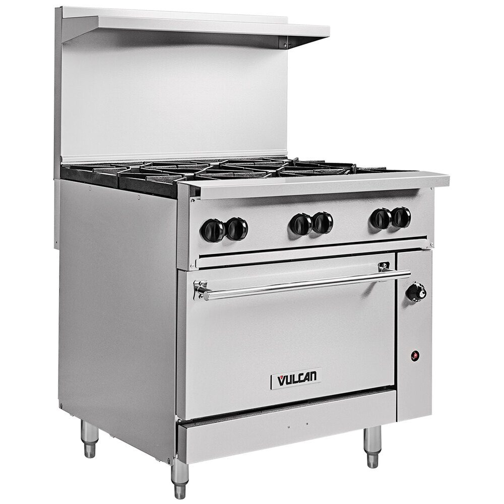 Vulcan 36C-6BN Endurance 6 Burner 36" Natural Gas Range with Convection Oven Base - 215,000 BTU