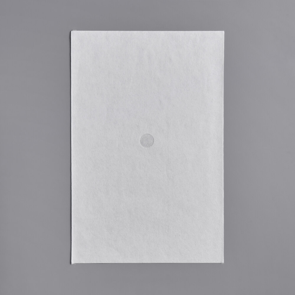 13 1/2" x 20 1/2" Non-Woven Envelope Style Filter Paper with Center Hole - 100/Box