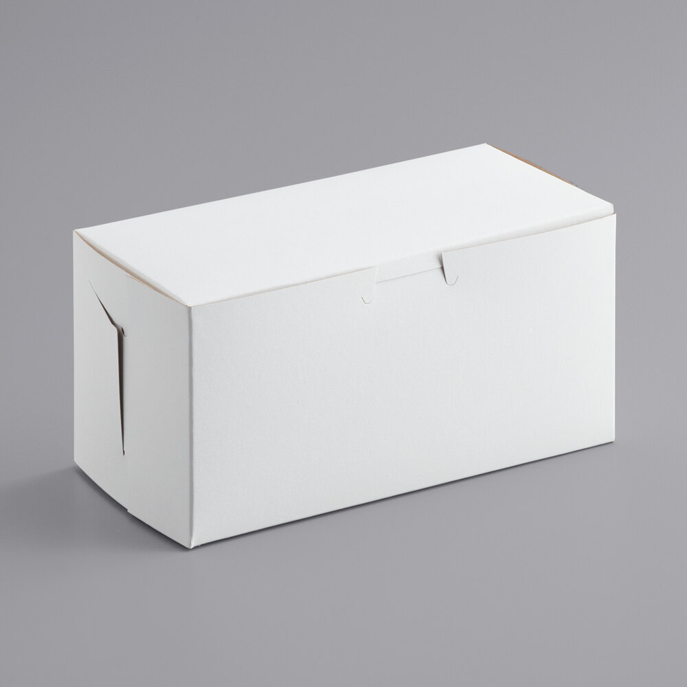 8" x 4" x 4" White Customizable Cupcake / Bakery Box - 10/Pack