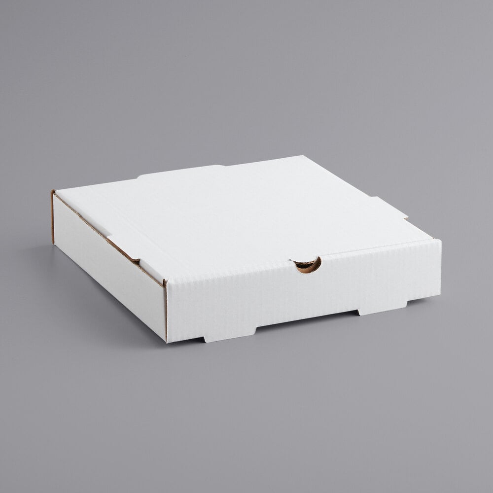 Choice 10" x 10" x 2" White Customizable Corrugated Plain Pizza Box - 50/Bundle