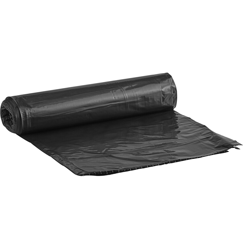 Lavex Li'l Herc 45 Gallon 1 Mil 40" x 46" Low-Density Medium-Duty Black Can Liner / Trash Bag - 100/Case
