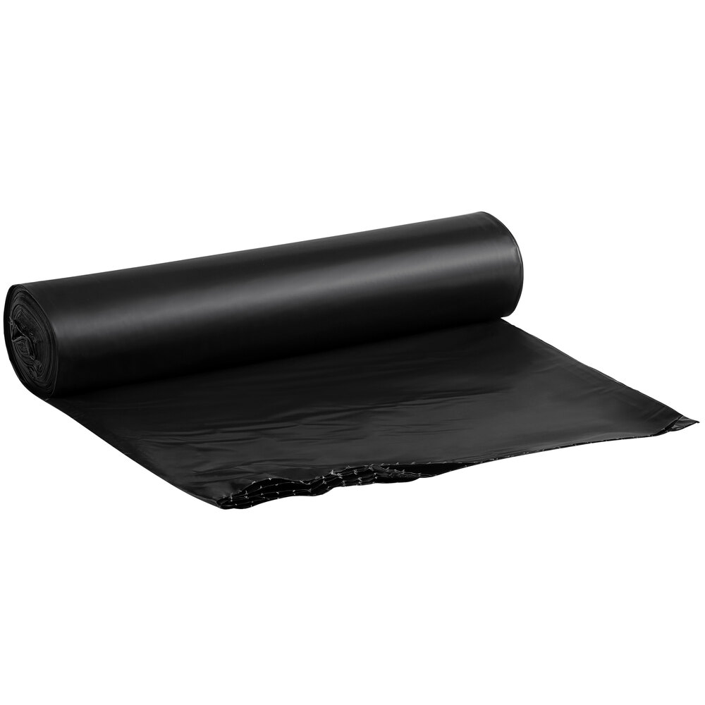Lavex Hercules 56 Gallon 2 Mil 44" x 55" Low-Density Heavy-Duty BlackCan Liner / Trash Bag - 50/Case
