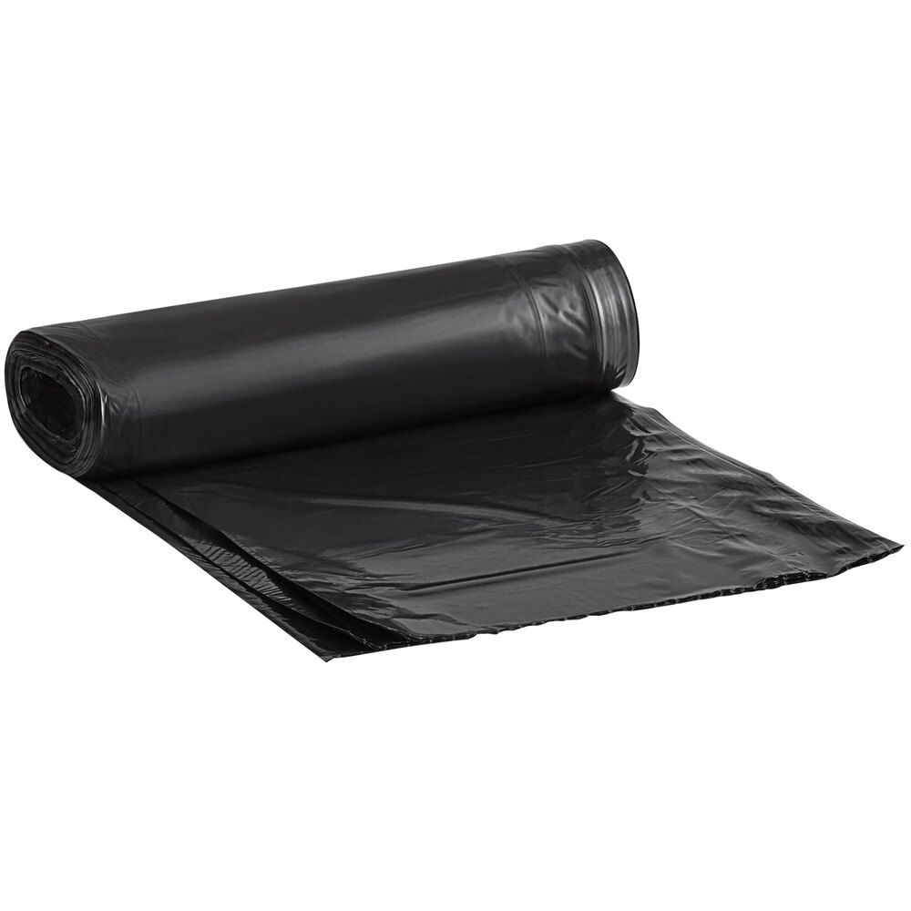 Lavex Li'l Herc 55-60 Gallon 1.2 Mil 38" x 58" Low-Density Medium-Duty Black Trash Bag / Can Liner - 100/Case