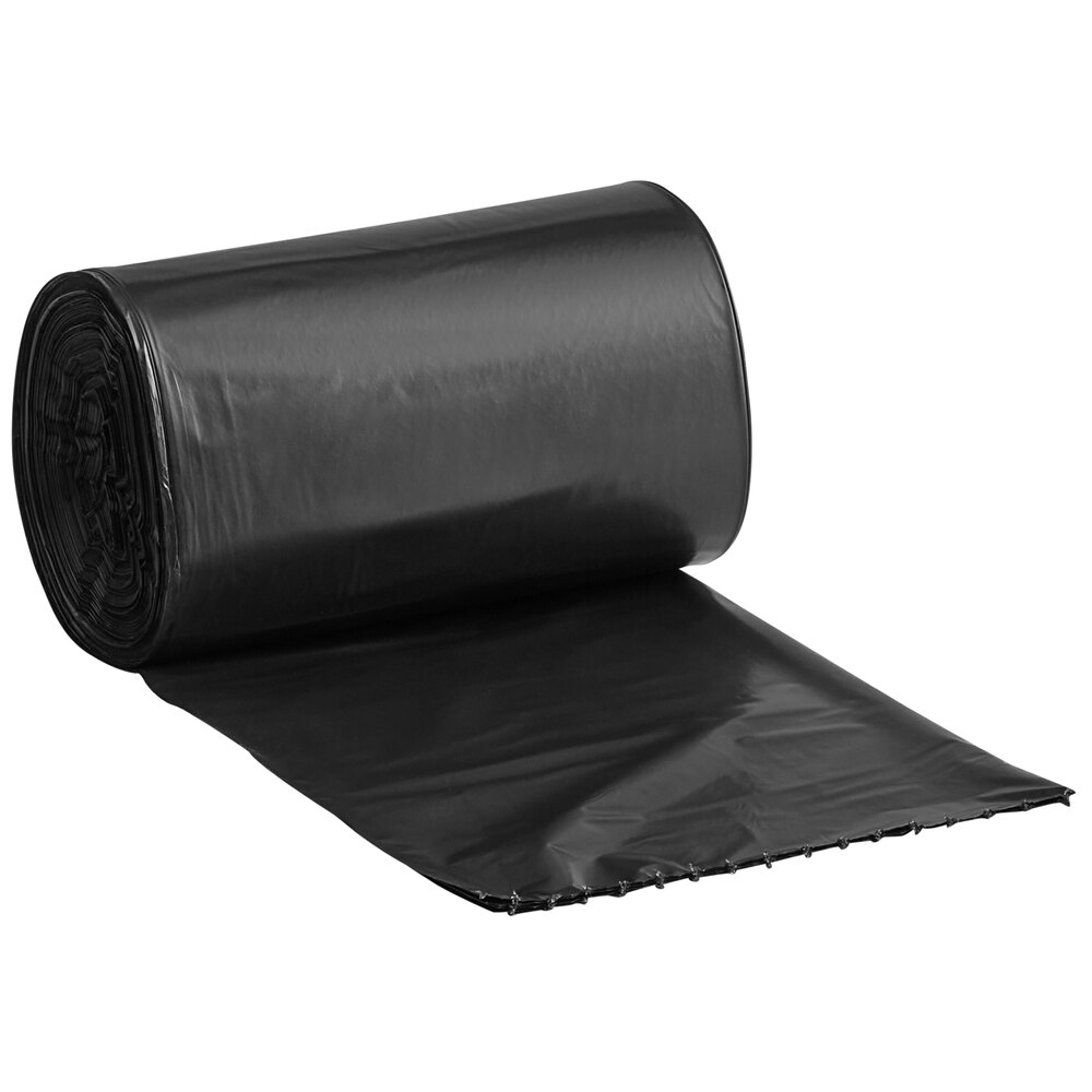 Lavex Li'l Herc 10 Gallon 1 Mil 24" x 23" Low-Density Medium-Duty Black Can Liner / Trash Bag - 500/Case