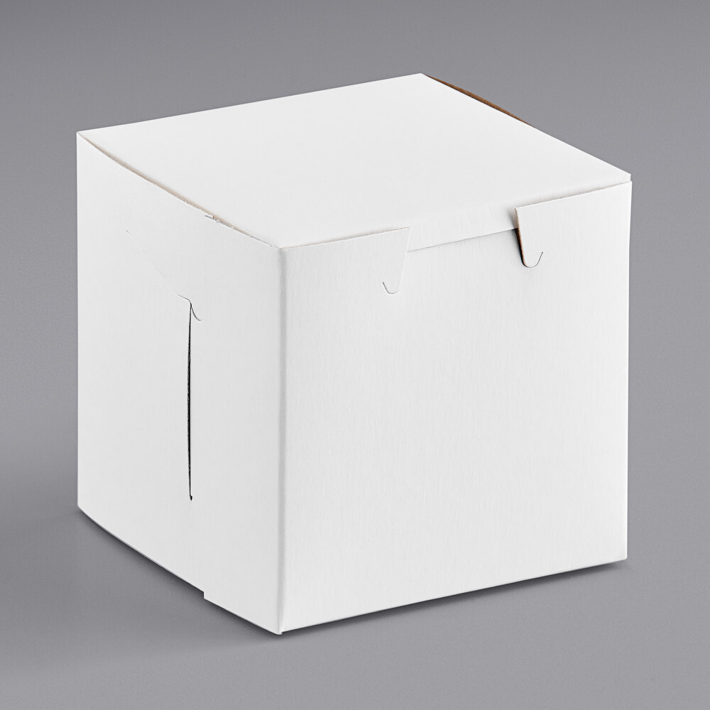 4" x 4" x 4" White Customizable Cupcake / Bakery Box - 200/Case