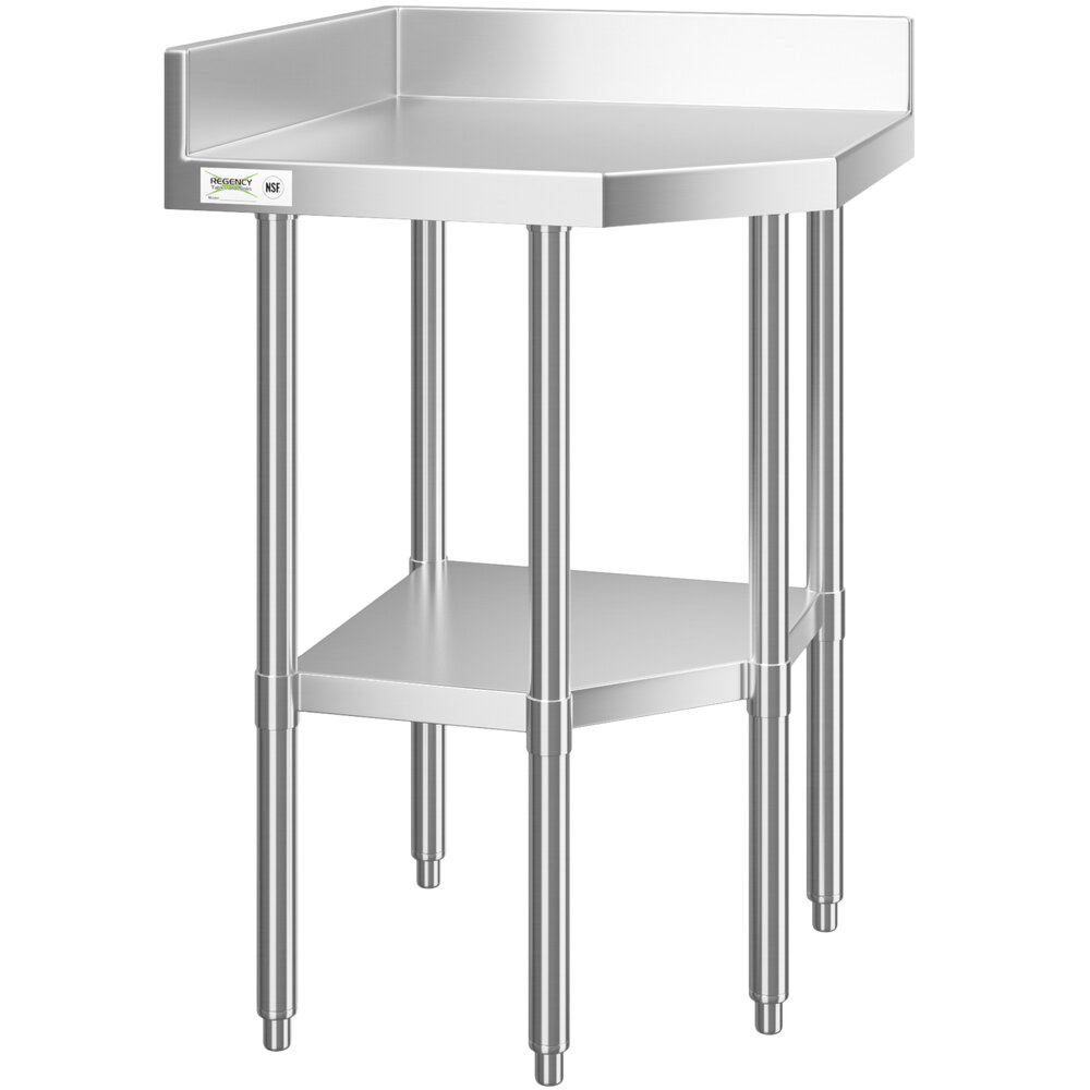 Regency 32" x 32" 16-Gauge Stainless Steel Corner Work Table