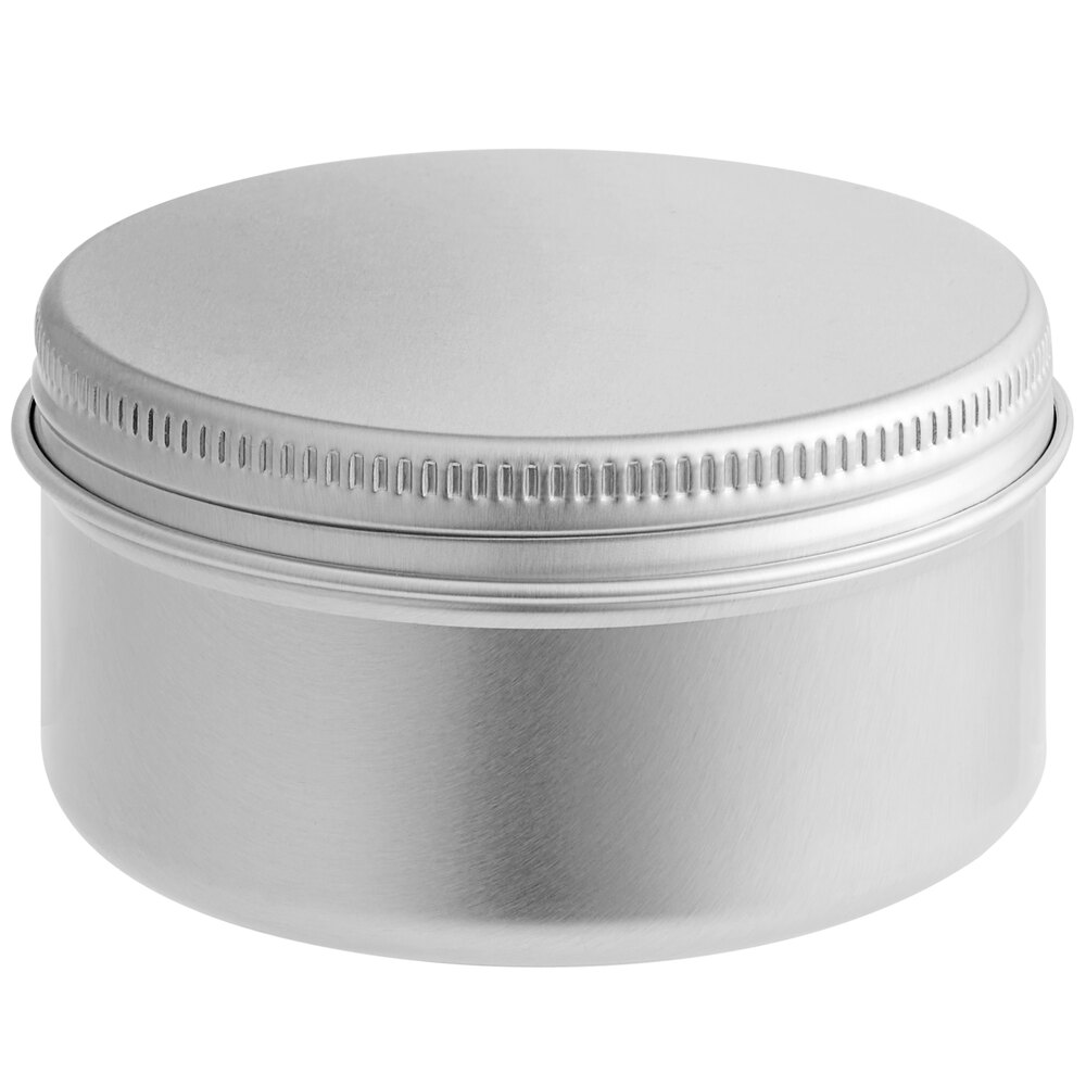 100 mL Silver Tin with Ribbed Screw Top - 1,680/Case