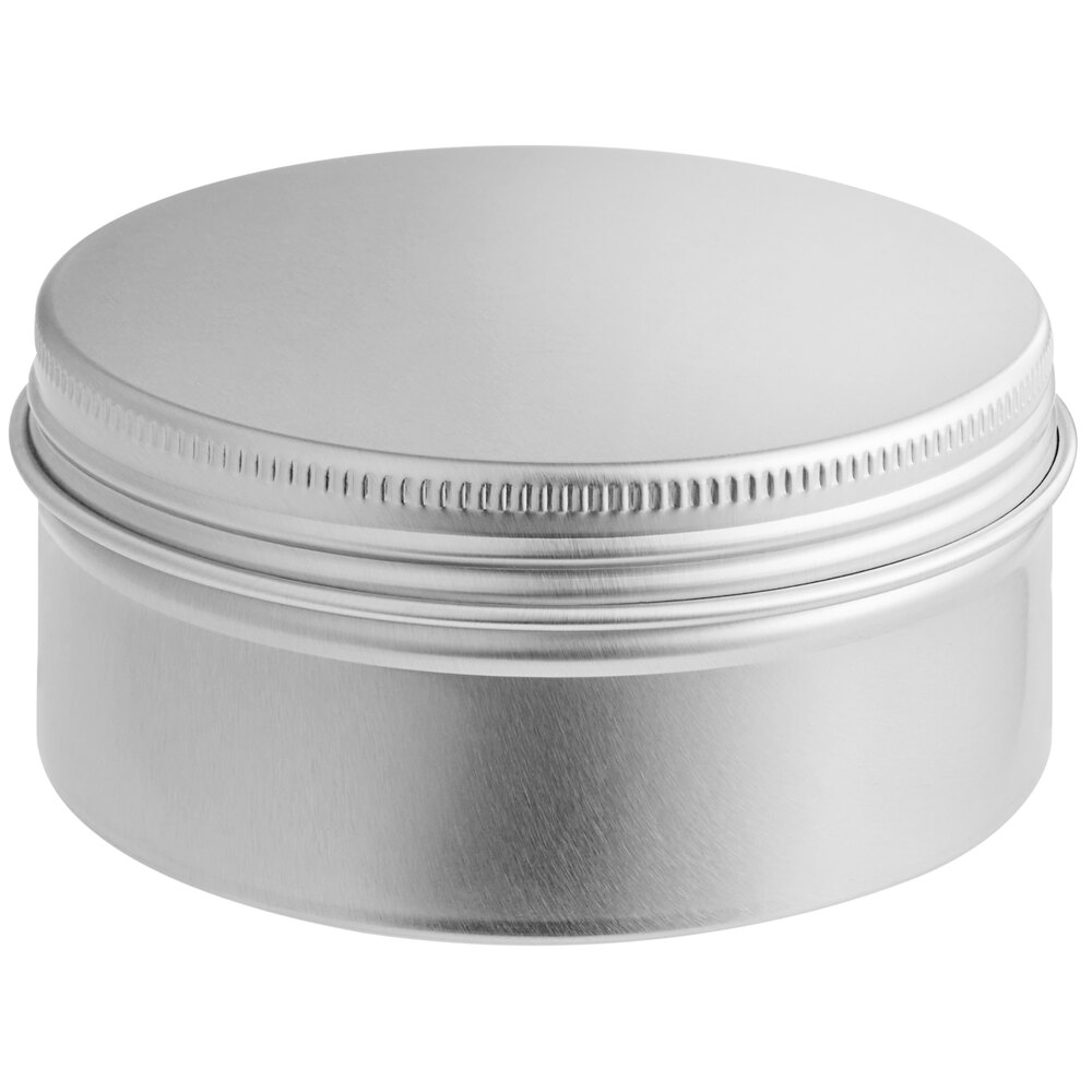 175 mL Silver Tin with Ribbed Screw Top - 1,260/Case