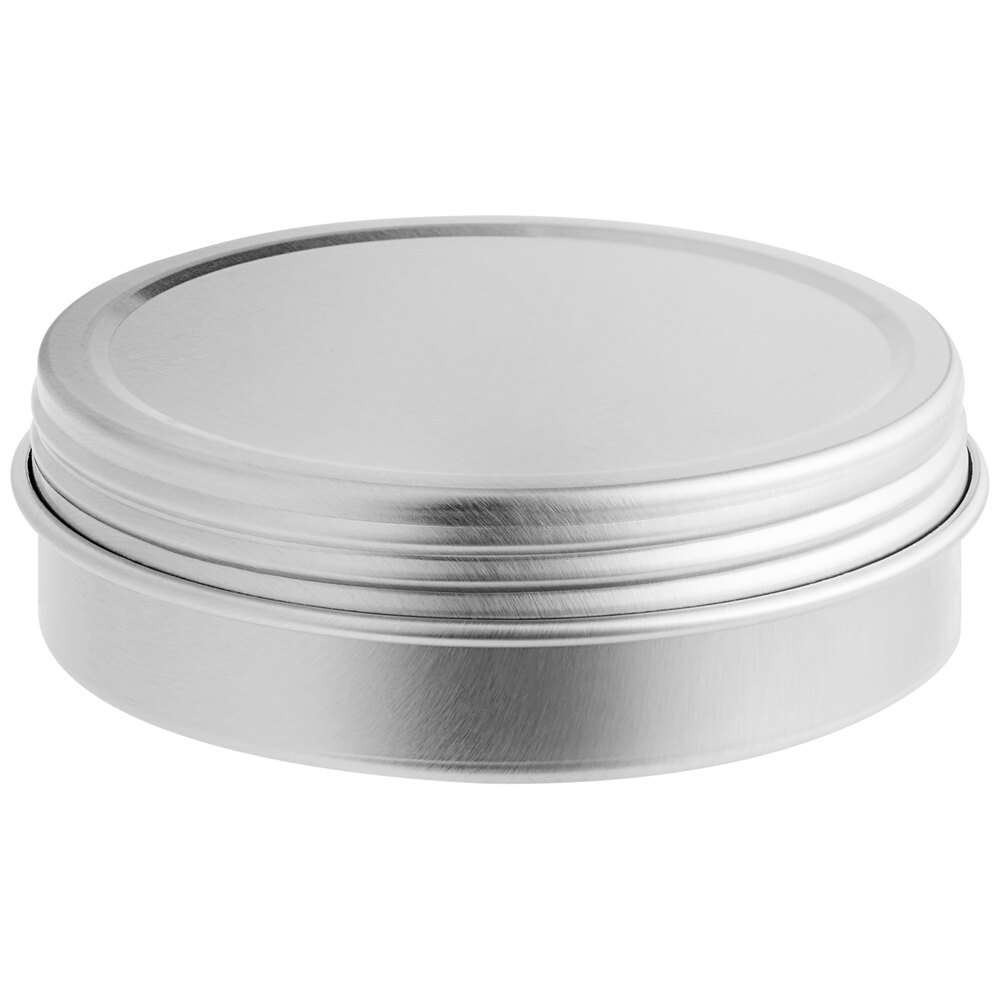 2 1/2" x 3/4" Silver Tin with Screw Top - 1,800/Case