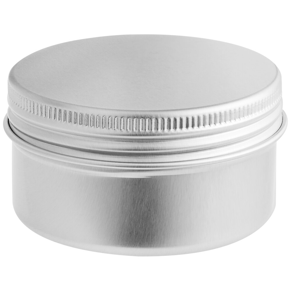50 mL Silver Tin with Ribbed Screw Top - 1,680/Case