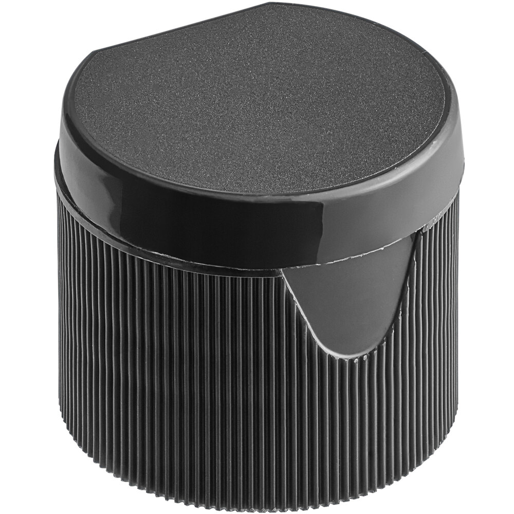 24/410 Black Unlined Flip Top Lid - 3,300/Case