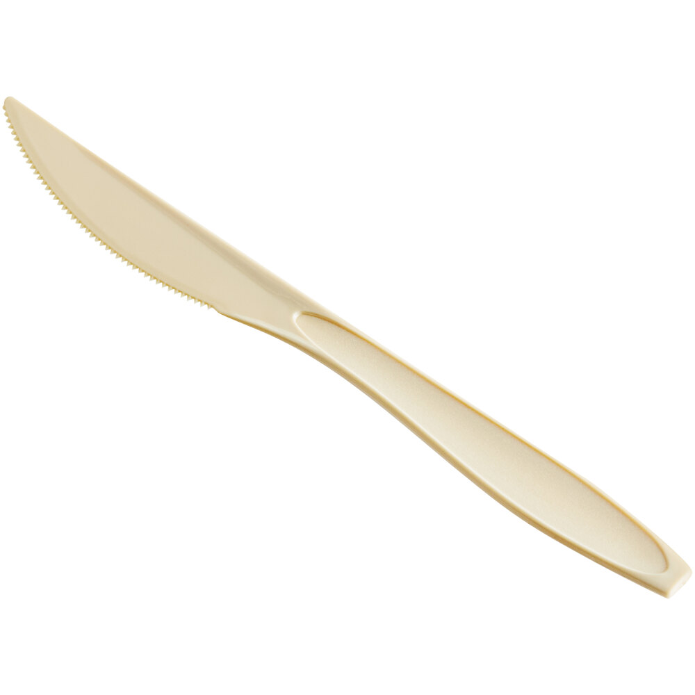 Solo Impress Heavy Weight Champagne Plastic Knife - 1,000/Case