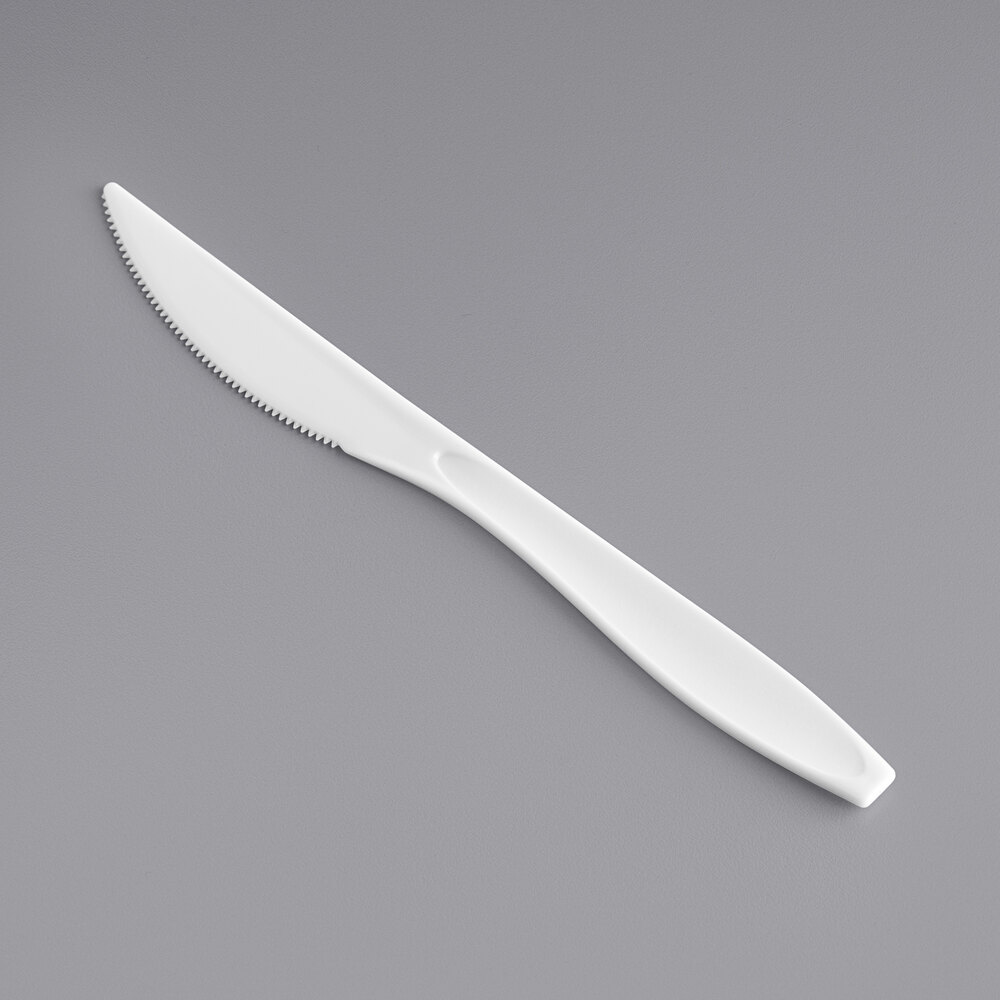 Solo Impress Heavy Weight White Plastic Knife - 1,000/Case