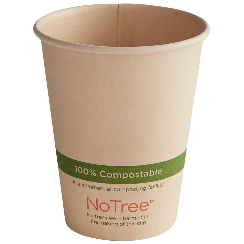 World Centric NoTree 8 oz. Natural Paper Hot Cup - 1,000/Case