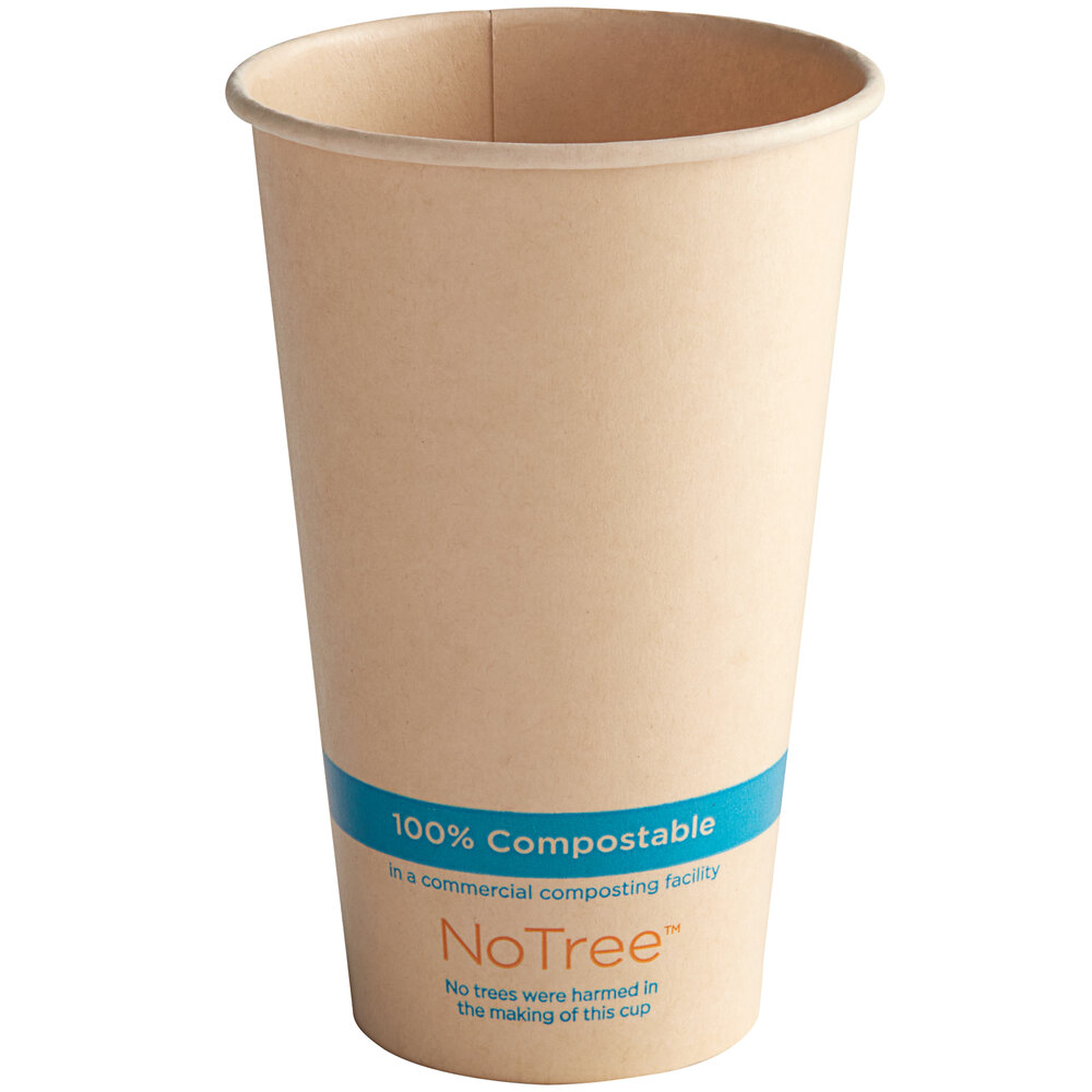 World Centric NoTree 16 oz. Natural Compostable Paper Cold Cup - 1,000/Case