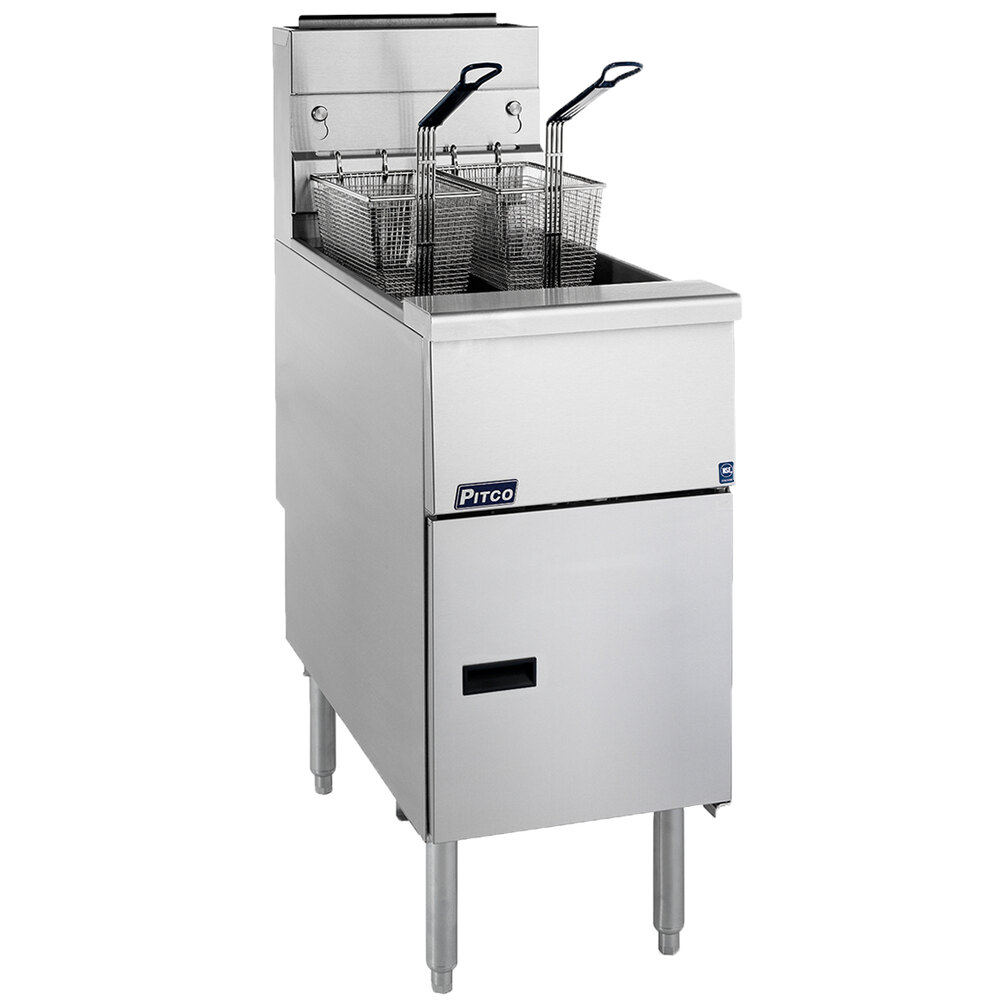 Pitco® VF-35S-LP Solstice Liquid Propane 35 lb. Stainless Steel Floor Fryer - 70,000 BTU