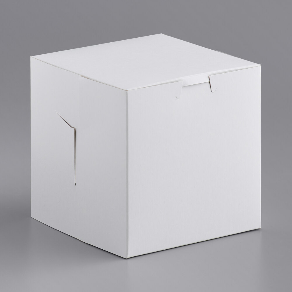 6" x 6" x 6" White Cake / Bakery Box - 100/Bundle