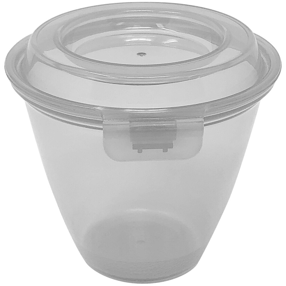 GET Eco-Takeouts 6 oz. Clear Reusable Side Dish Container with Lid - 24/Case