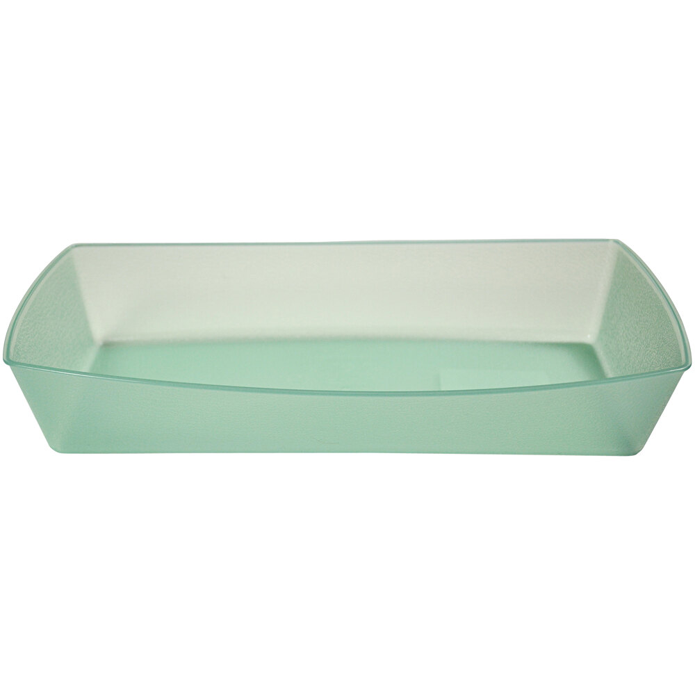 GET Eco-Takeouts Jade Green Reusable Takeout Rectangular Food Tray 10" x 5 1/2" x 1 3/4" - 48/Case