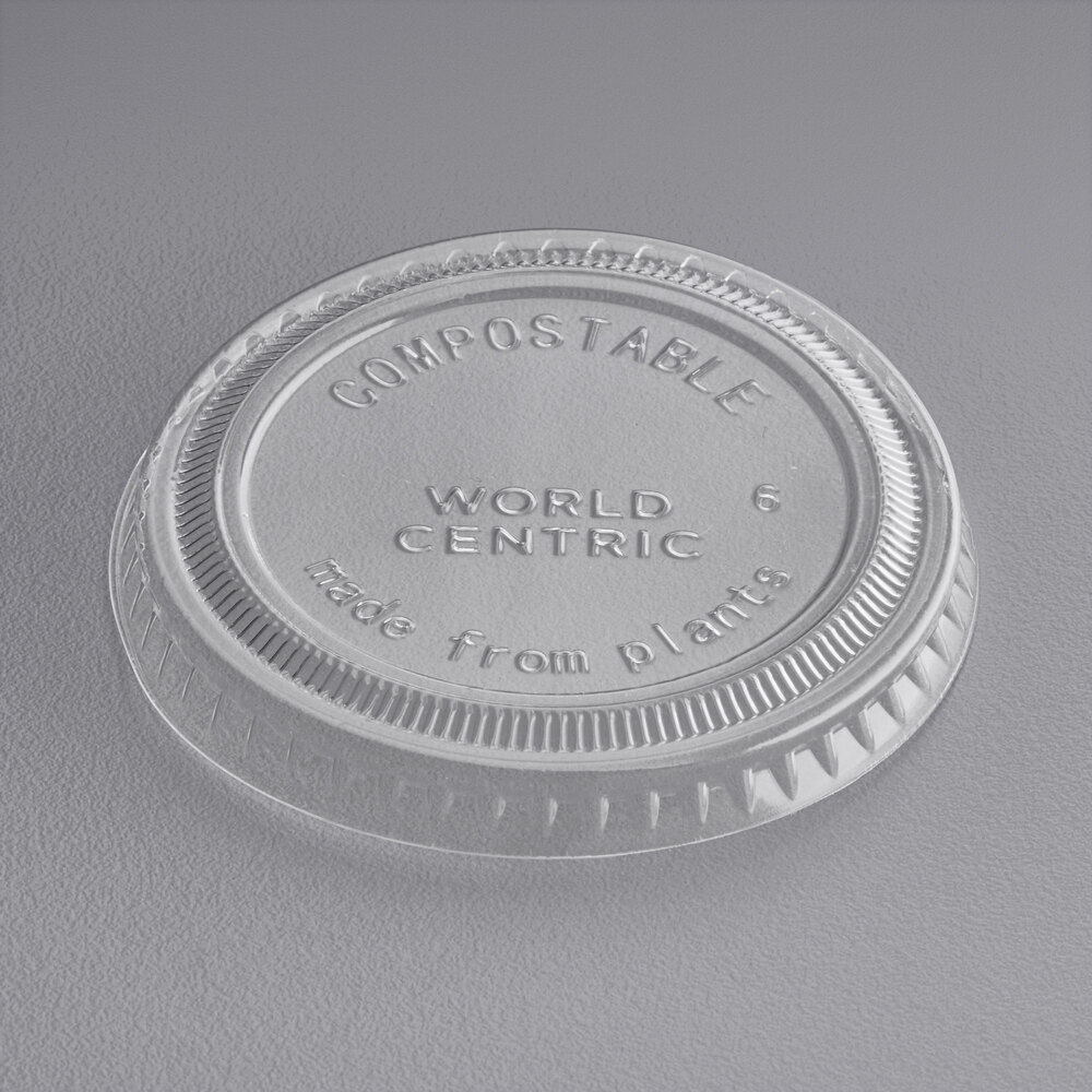 World Centric 2-3 oz. Compostable PLA Clear Lid - 2,000/Case