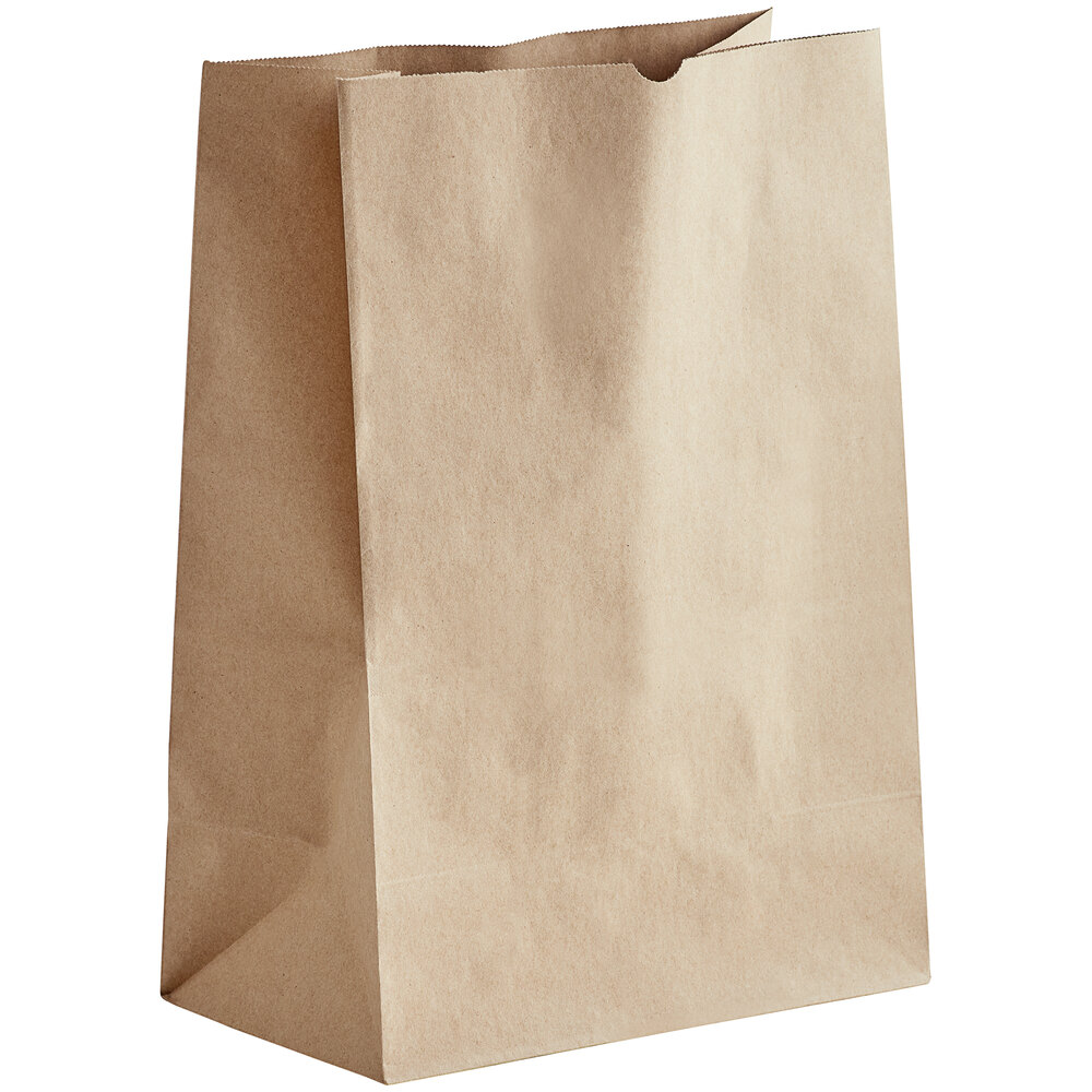 Choice 1/6 57 lb. Natural Kraft Heavy-Duty Paper Customizable Barrel Sack - 500/Case