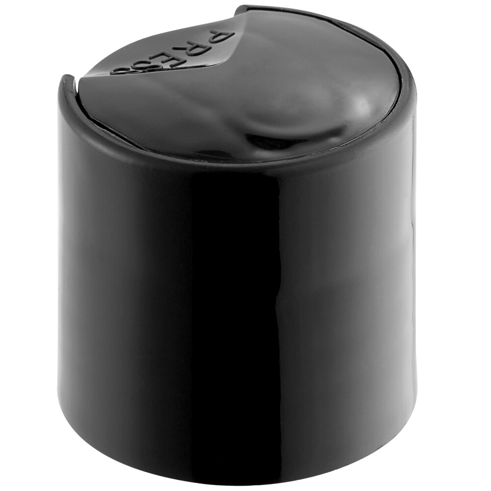 28/410 Black Unlined Disc Top Lid - 2,050/Case