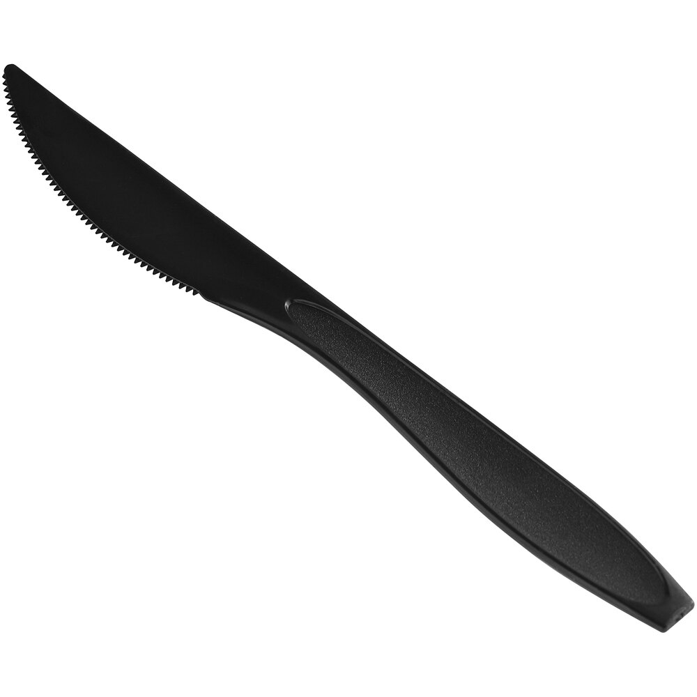 Solo Impress Heavy Weight Black Plastic Knife - 1,000/Case