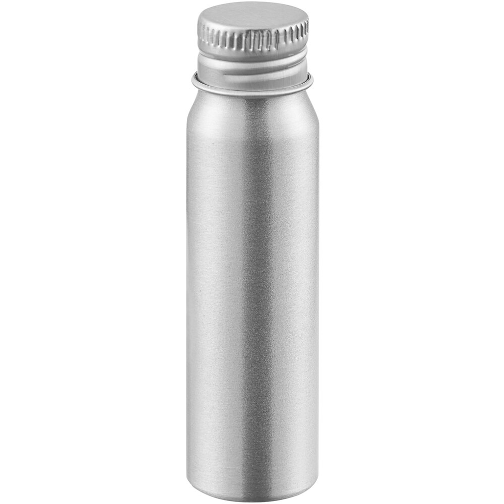 30 mL Silver Aluminum Bottle with Lid - 900/Case