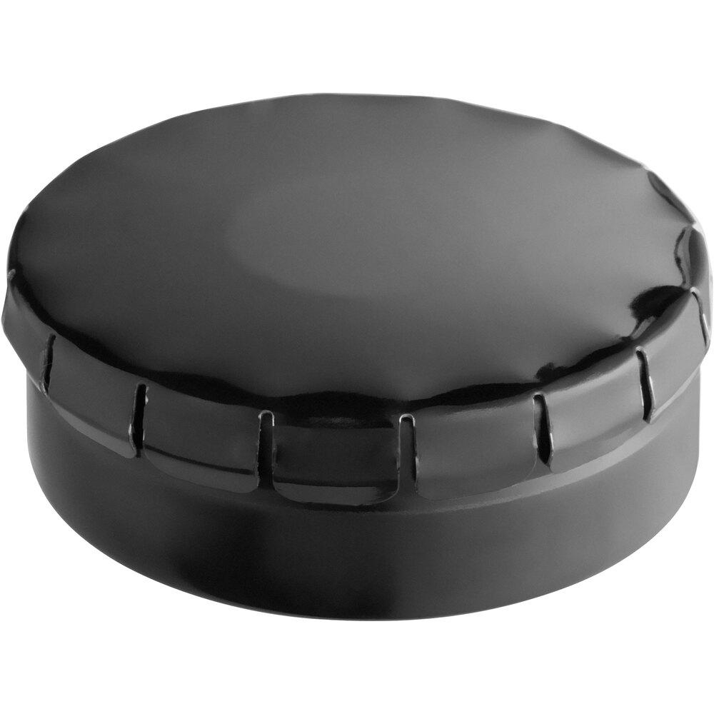 1 3/4" x 9/16" Black Tin with Push & Pop Cover - 500/Case