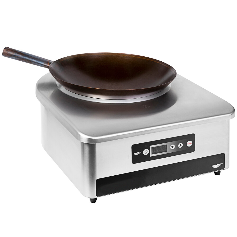 Vollrath 6958301 Countertop Induction Wok Range with Carbon Steel Wok Pan - 208/240V, 3000W