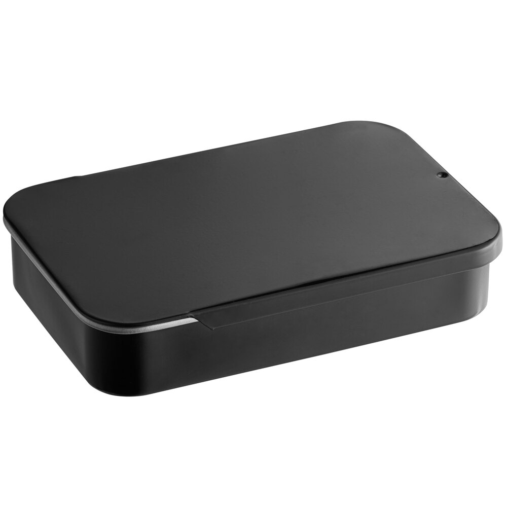 3 11/16" x 2 1/2" x 11/16" Black Tin with Slide Top - 192/Case