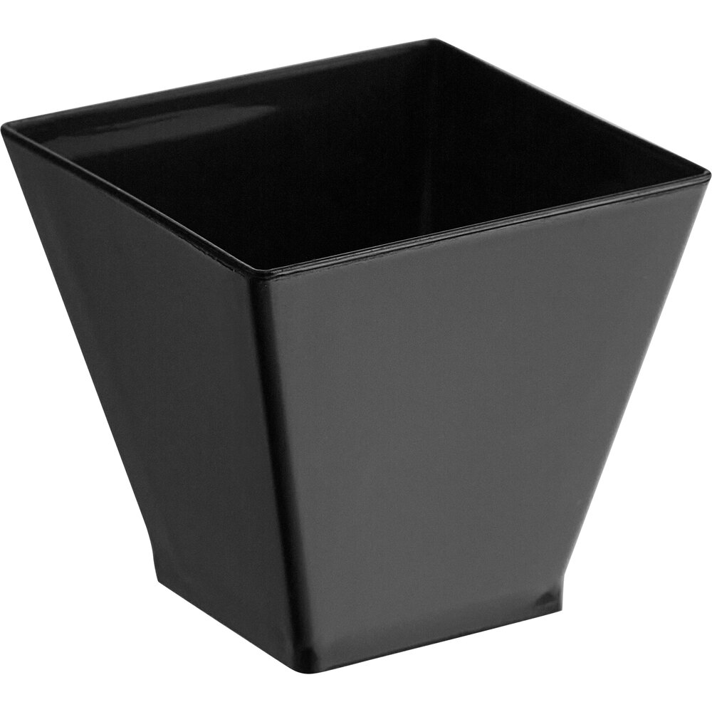 Visions 2 oz. Black Square Plastic Shot Glass - 320/Case