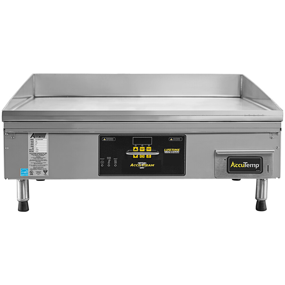 AccuTemp EGF2083B2450-T1 AccuSteam 24" x 24" Countertop Electric Griddle - 208V, 9.6 kW