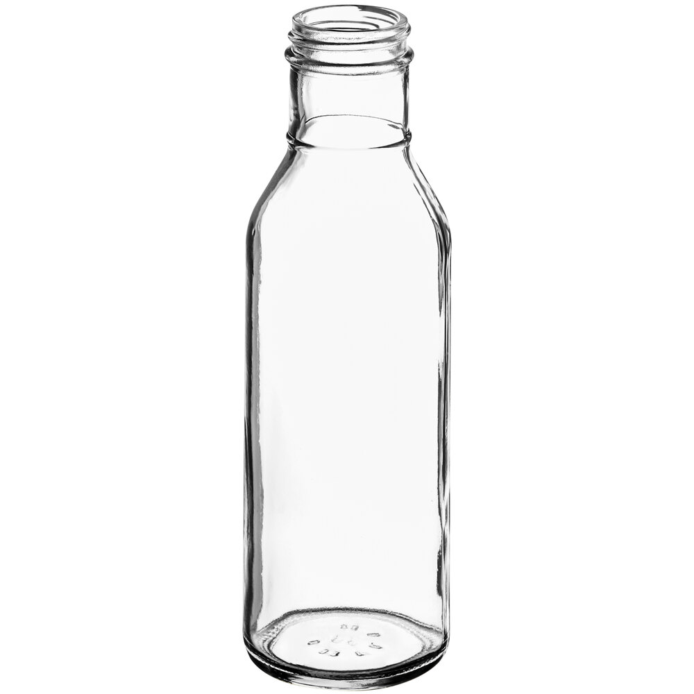 12 oz. Ring Neck Glass Dressing Bottle - 12/Case